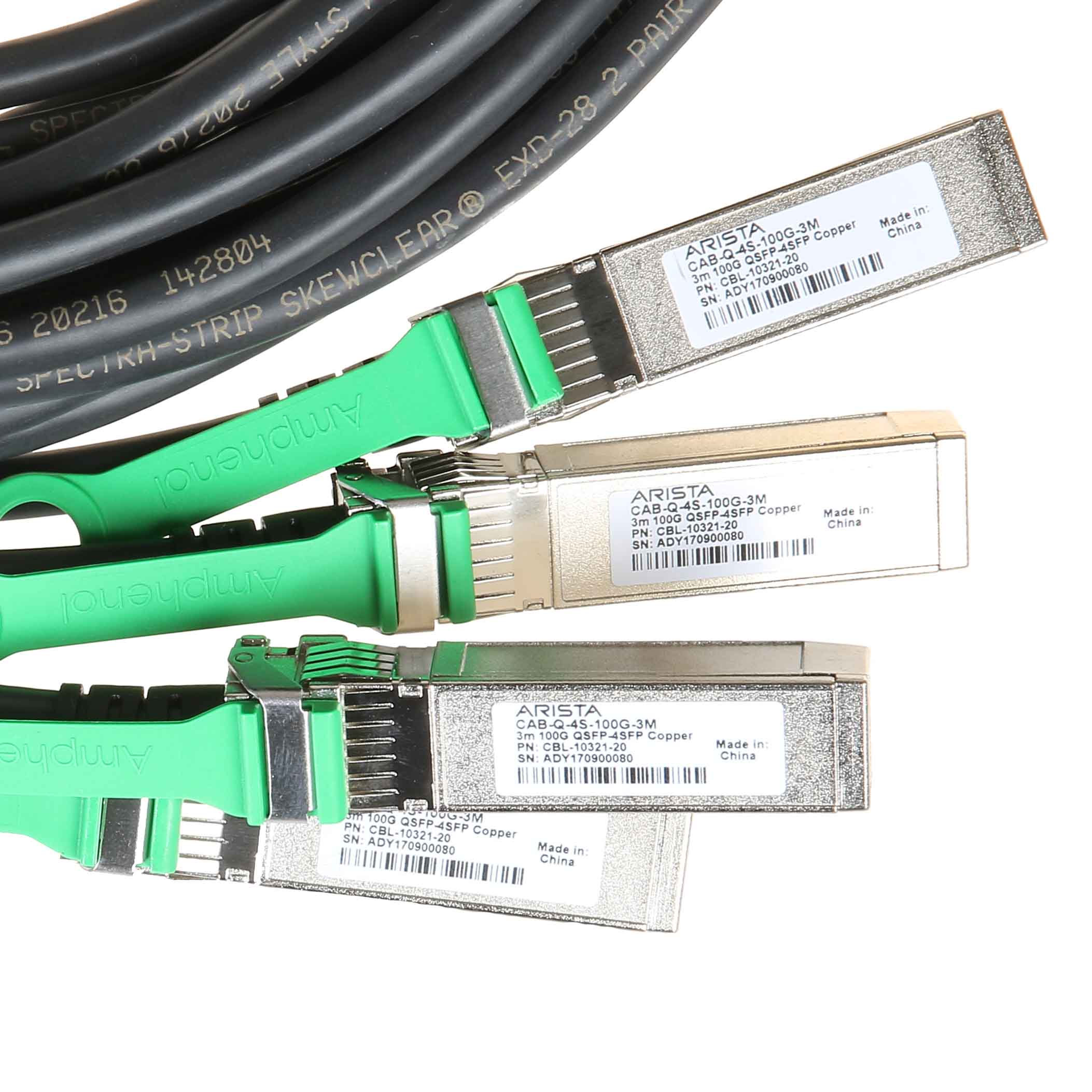HPE Arista Networks CAB-Q-4S-100G-3M 100G QSFP28 4x25G SFP28 3m Attach Cable (CAB-Q-4S-100G-3M) - фото 2