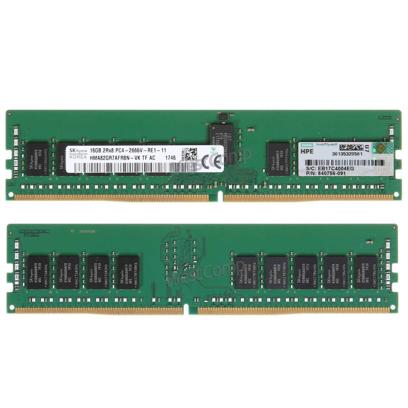 HPE 16GB (1x16GB) Dual Rank x8 DDR4-2666 CAS-19-19-19 Registered Smart Memory Kit (840756-091) - фото 2