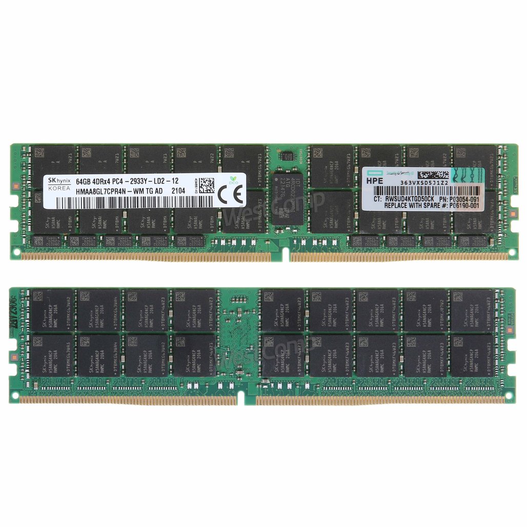 HPE 64GB (1x64GB) Dual Rank x4 DDR4-2933 CAS-21-21-21 Registered Smart Memory Kit (P00930-B21) - фото 2