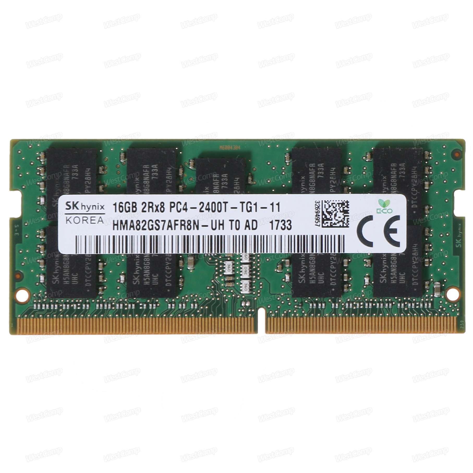 HPE Hynix 16GB (1x16GB) ECC Dual Rank x8 DDR4-2400 CAS-15-15-15 Unbuffered SO-DIMM (853289-091) - фото 2