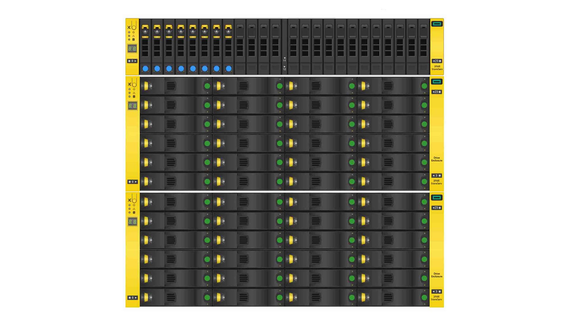 HPE 3PAR StoreServ 7400с 2-node (8x3.84Tb SSD+ 48х3TB NL)