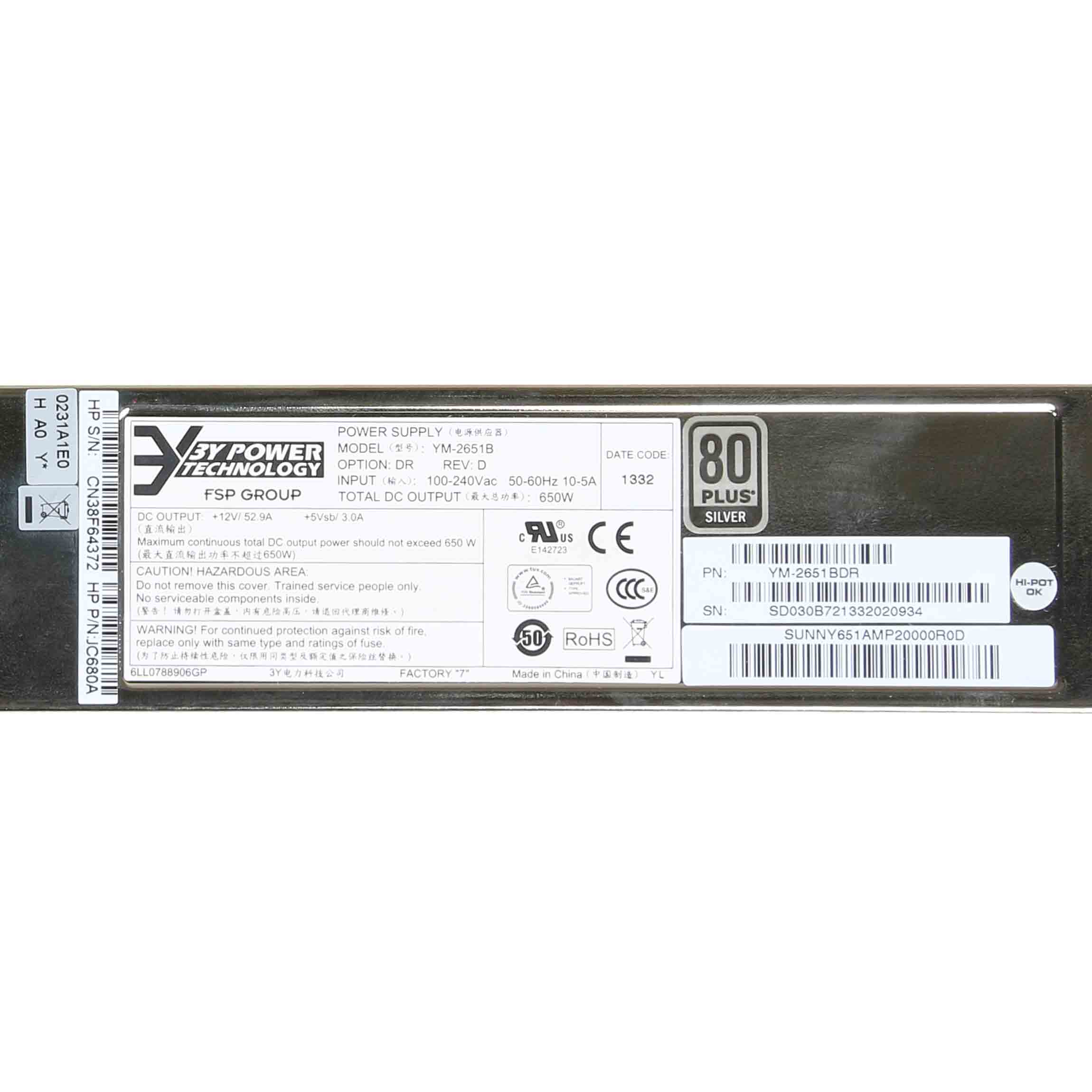 HPE 58x0AF 650W AC Power Supply (JC680A) - фото 2