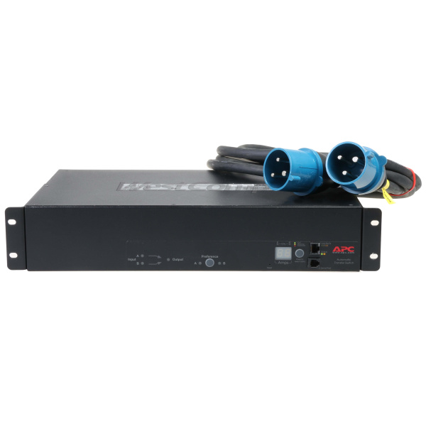 APC Rack ATS, 2U 230V, 32A, IEC309-32A In, (16)C13, (2)C19 Out (AP7724)