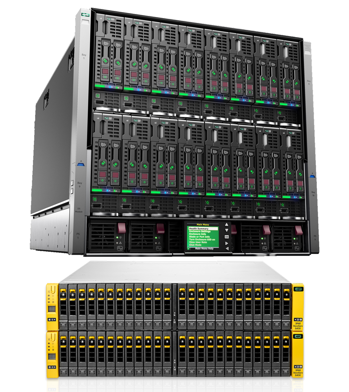 Blade-Cloud-L (C7000G3+8xBL460 Gen9+HPE 3PAR 8400 4n 32x3.84Tb SSD)
