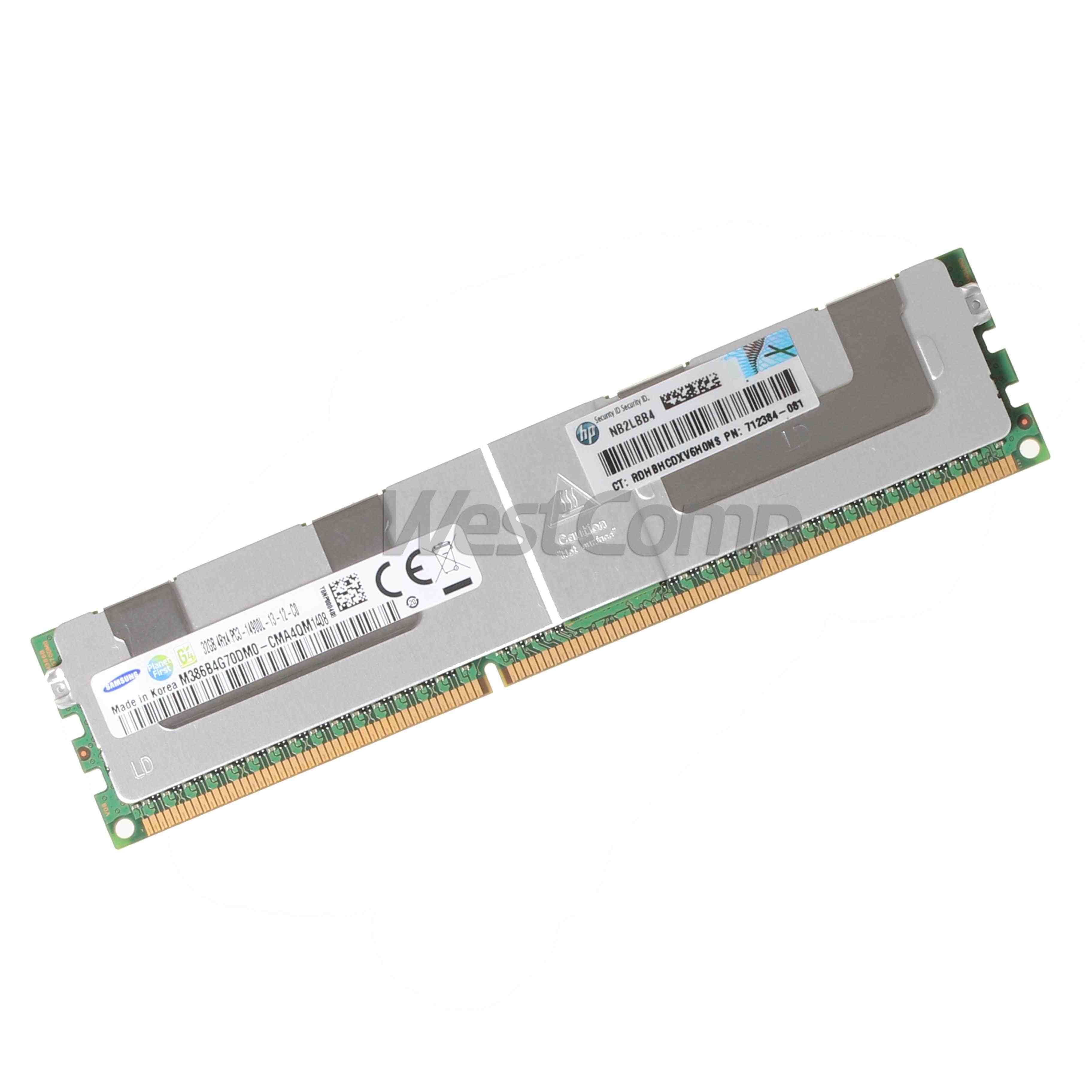 HPE 32GB (1x32GB) Quad Rank x4 PC3-14900L (DDR3-1866) Load Reduced CAS-13 Memory Kit (712384-081)